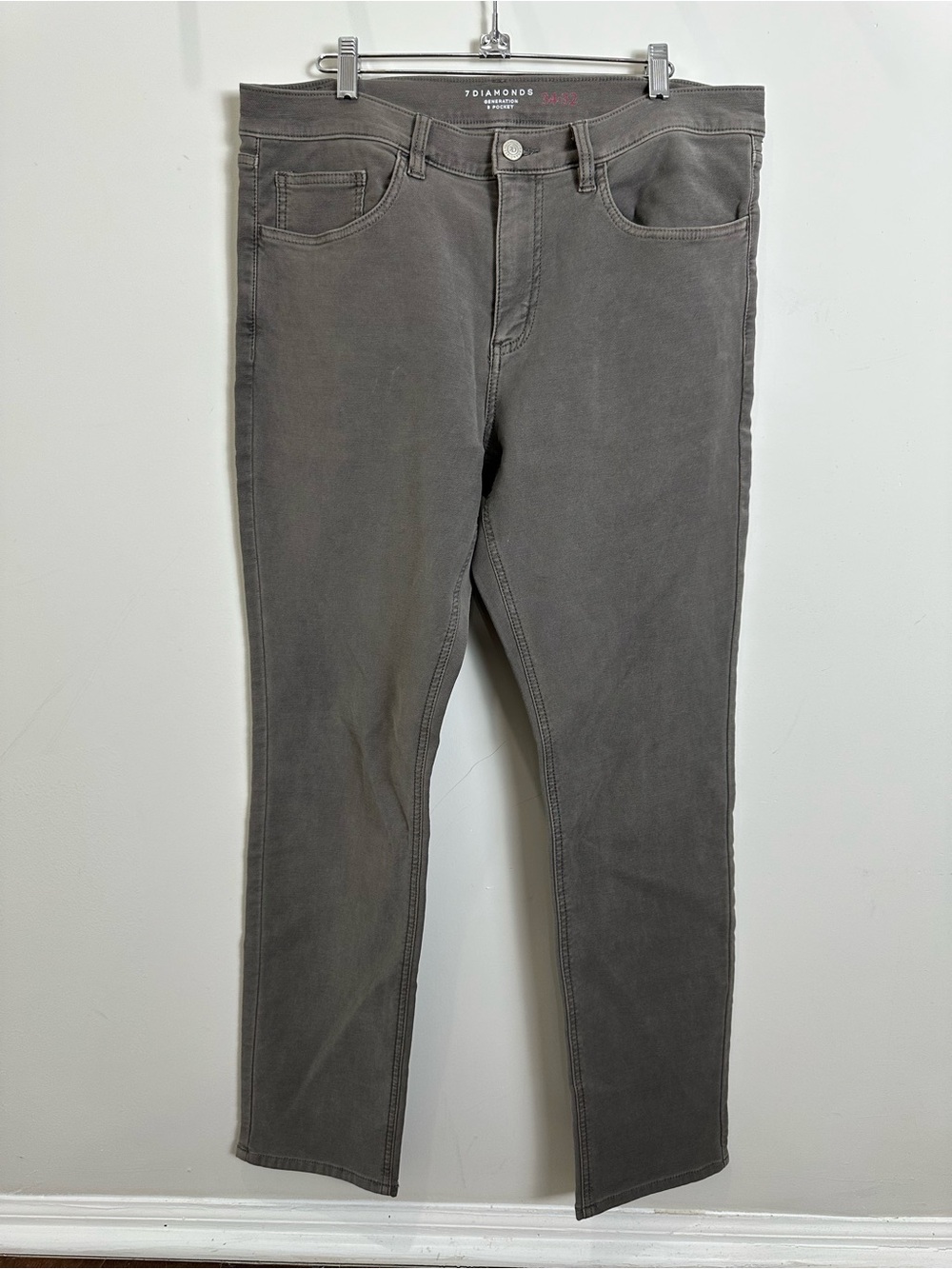 7 Diamonds Generation Men's Slim Straight Jeans in Charcoal Gray 34x32